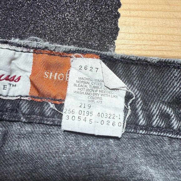 Vintage 90s Levis 545 Loose Fit Dark Wash Denim Jean Shorts Orange Tab - Size 31 - Picture 8 of 10